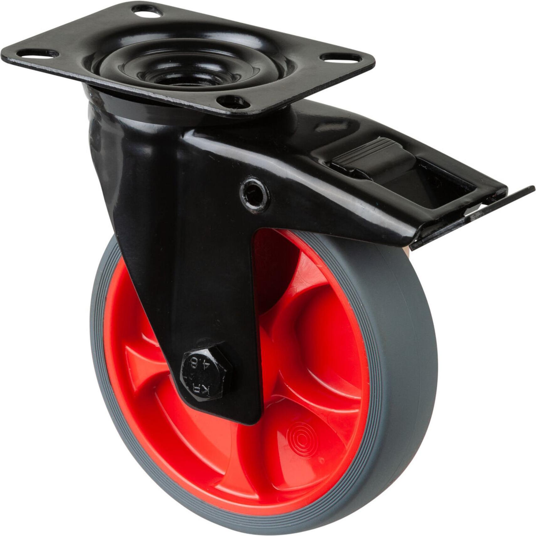 Magni, Ruote + Rotelle, Ruota girevole L820.B44.126.03 con piastra, Ø 125 B 32mm, 120kg TPR