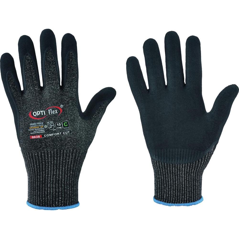 Opti Flex, Schutzhandschuhe, Schnittschutzhandschuh Comfort Cut Grösse 8 schwarz meliert/schwarz EN 388 PSA-Kategorie II...
