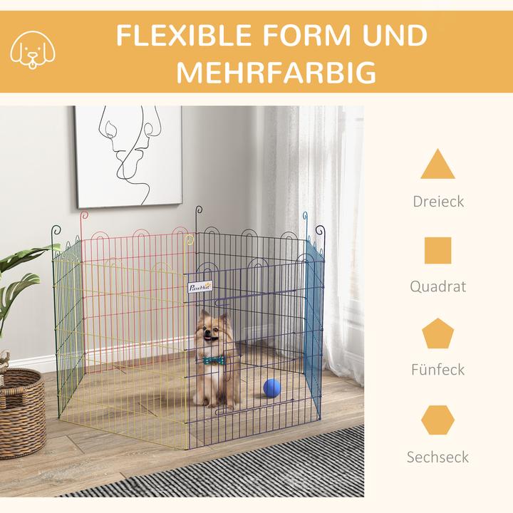 Actual product image PawHut Welpenauslauf Metall Bunt