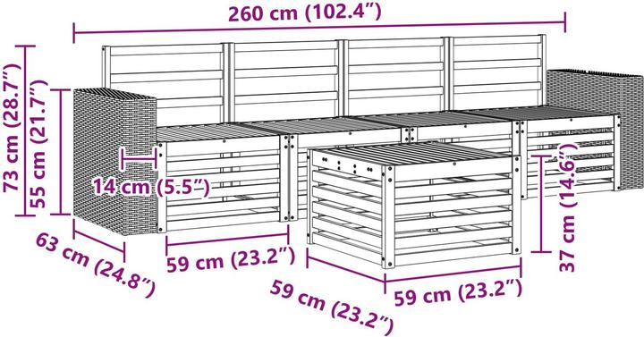 Produktbild vidaXL Outdoor-Sofa