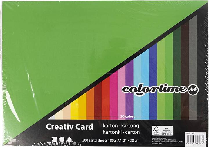 Image du produit Creativ Company Carton Kleurd Kleur A4, 300 Vellen (180 g/m², 300 x)