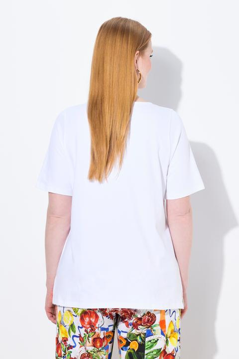 Immagine prodotto Ulla Popken T-shirt in cotone Pima con limone, scollo a barca e mezze maniche (54)