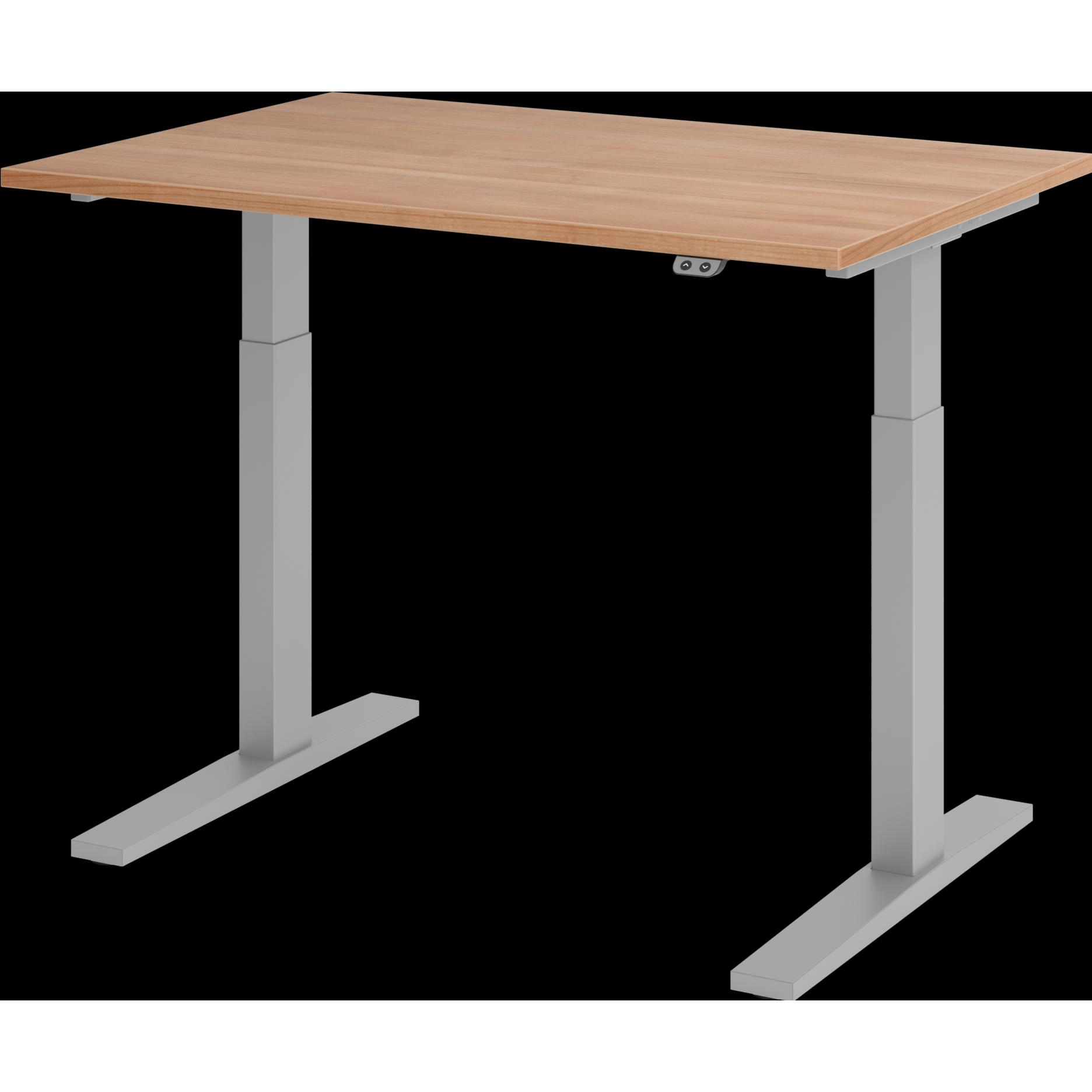 Hammerbacher, Schreibtisch, UPLINER-K-Schreibtisch, elek. verstellb,700-1200mm, BxT 1200x800mm, Nussbaum-Dek (1200 x 800...