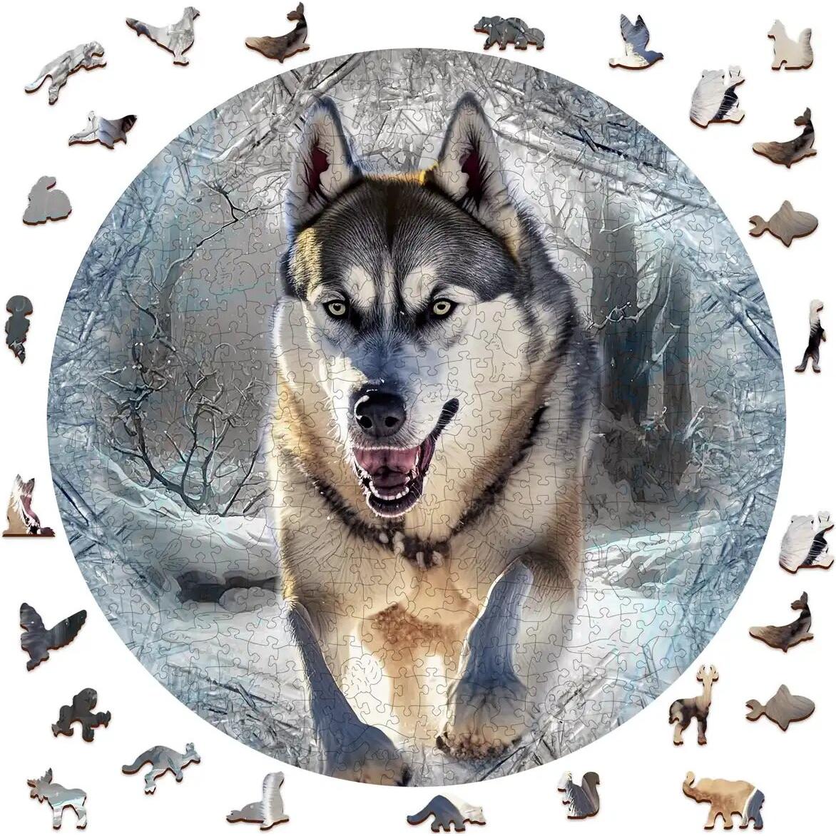 Thumbnail - WoodenCity Puzzle Holz XL Running Wolf (505 Teile)