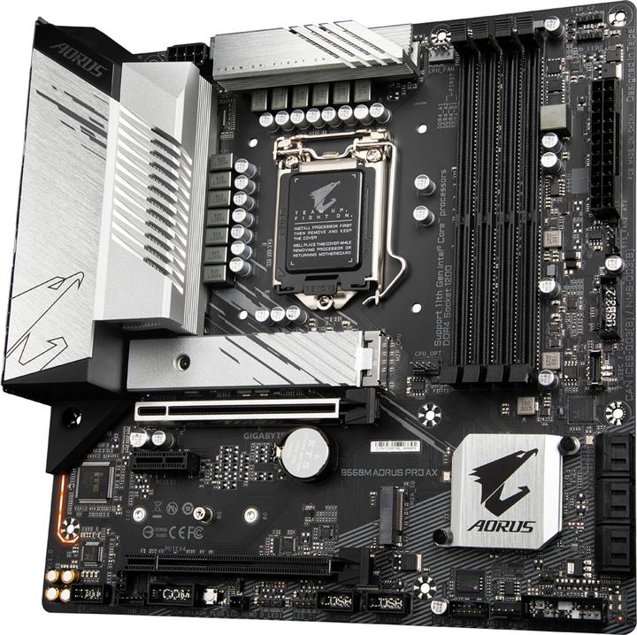 Actual product image Gigabyte B560M AORUS PRO AX - 1.0 - Motherboard - micro ATX - LGA1200 socket - B560 - USB (LGA 1200, Intel B560 Express, mATX)