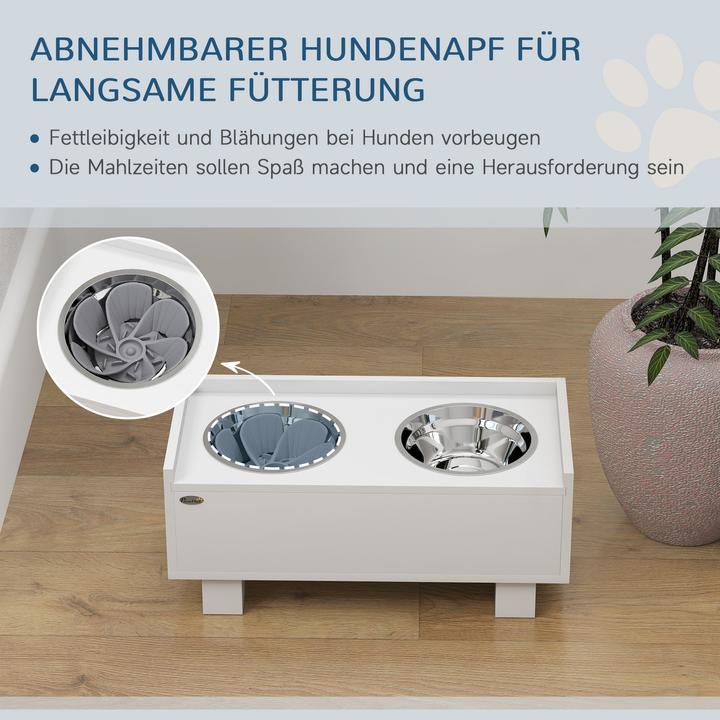 Actual product image PawHut Hundenapf MDF, Stahl Weiss (1 l)