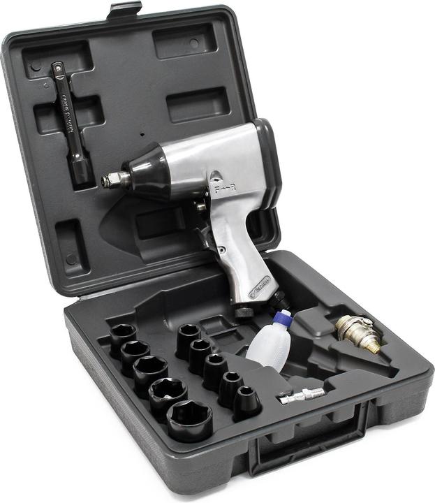 Actual product image Wiltec Air Impact Wrench Gun Socket Kit 17 Pieces with 1/2" Drive, 320 Nm and Case (Petrol)
