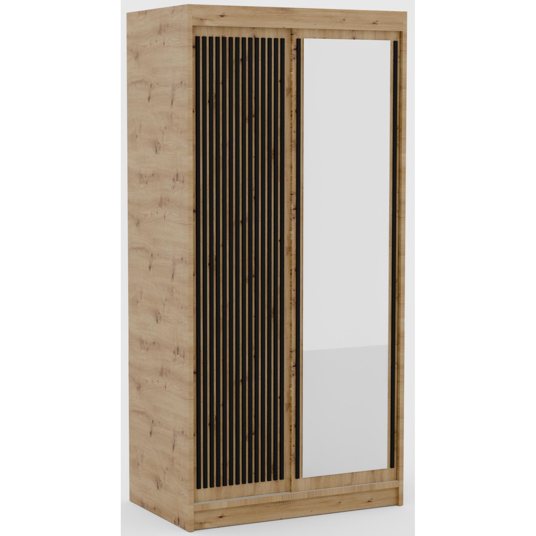 ADRK Furniture, Kleiderschrank, Verschiebbarer Kleiderschrank Delia 100
