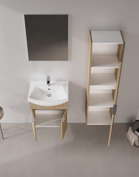 Produktbild Homitis Purus 55 Bathroom Cabinet With Sink & Mirror Set (2 Pieces)