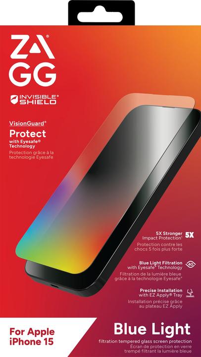Actual product image Zagg Glass Elite VisionGuard+ (1 pcs., Apple iPhone 15)