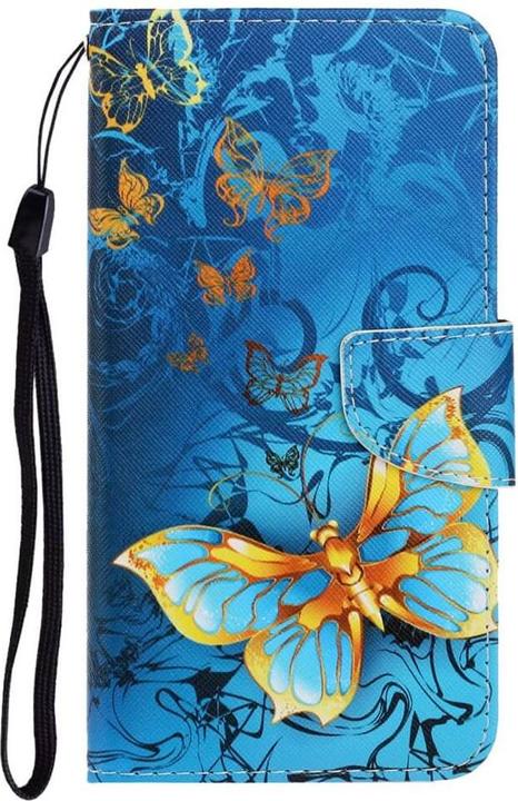 Cover-Discount iPhone SE / 8 / 7 - Leder Etui Hülle Schmetterling gold (Apple iPhone 7, Apple iPhone 8, Apple iPhone SE (2nd Gen), Apple iPhone SE (3rd Gen))