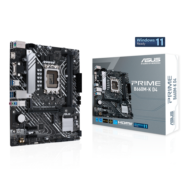 Actual product image ASUS Mainboard||Intel B660|LGA1700|MicroATX|Memory DDR4 (LGA 1700, Intel B660, mATX)
