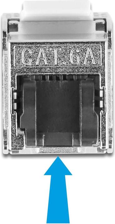 Produktbild Delock Kabel RJ45 Stecker zu Keystone Modul RJ45 Buchse Cat.6A 25 cm schwarz (S/FTP, CAT6a, 0.25 m)