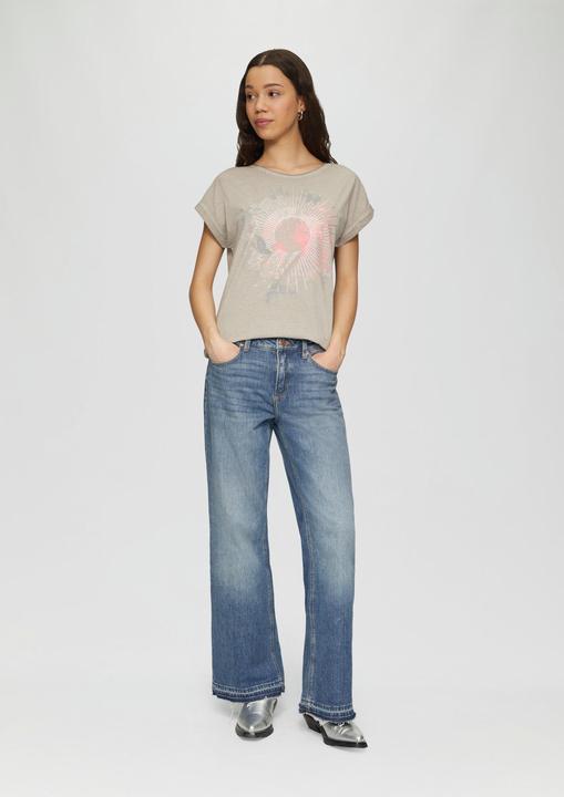 Produktbild S.Oliver T-Shirt Oversize-Shirt in gewaschener Optik mit Frontprint (XS)