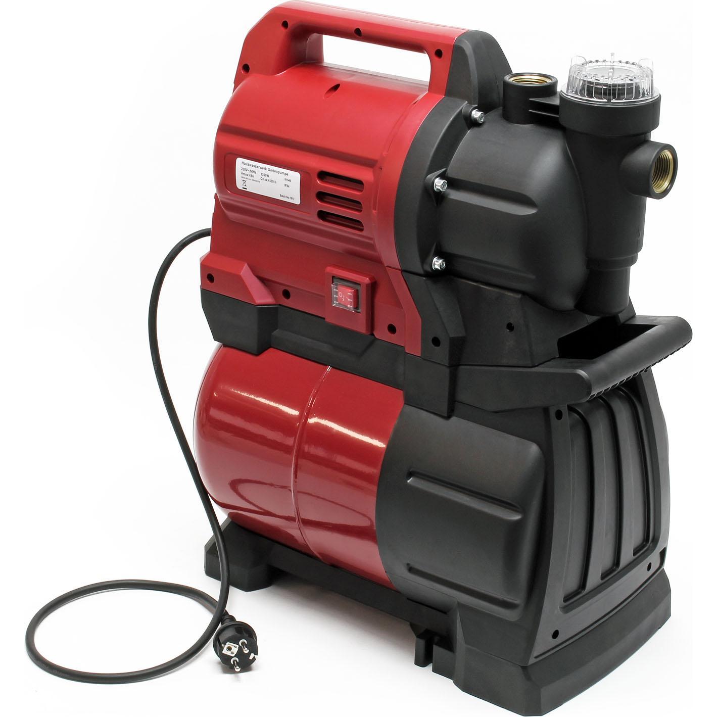 Wiltec, Wasserpumpe, Hauswasserwerk 4500l/h 1300W 19l Membrankessel Druckschalter Gartenpumpe (Hauswasserpumpe)