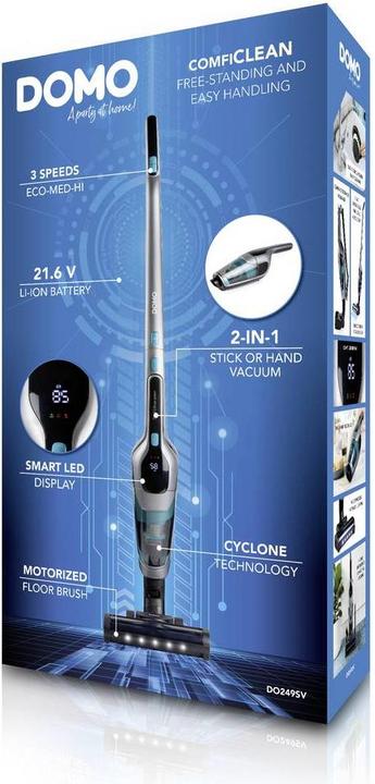 Actual product image Domo POWERS2-IN-1 DO249SV Cordless handheld hoover 21.6 V