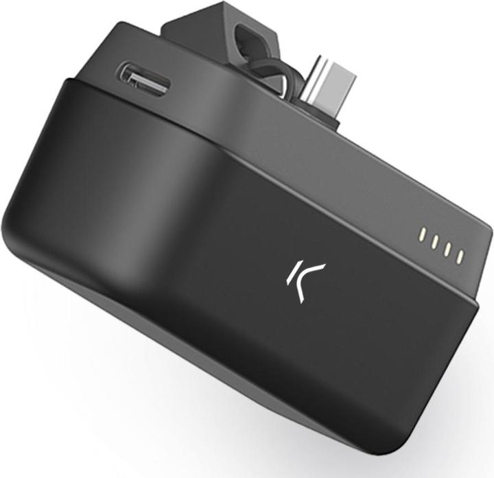 Immagine prodotto KSIX Powerbank tascabile USB-C da 4.800 mAh, supporto incorporato, 10 W, cavo da USB-A a USB-C, cariche (4800 mAh, 10 W, 10 Wh)