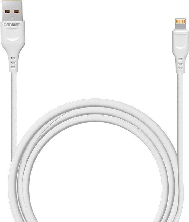 Actual product image WAND-LADEGERÄT 2.1A 10W WEISS DENMEN 2100mA 2xUSB DC02 + IPHONE WEISSES KABEL (10 W, 2 ports)