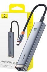 Produktbild Baseus 5-Port HUB AIR UltraJoy Series Type-C - HDMI, USB3.0x2, PD, RJ45 (grey) (5 Ports)