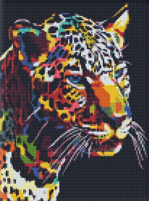 Productafbeelding Ideyka Diamond Painting - Jaguar mit Rahmen 30 x 40 cm