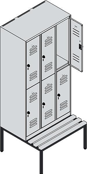 Actual product image C+P Double-decker locker Classic PLUS bench seat (90 cm, 212 cm)