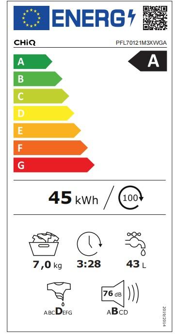 Energie-Label CHiQ PFL70121M3XWGA (7 kg, Links)