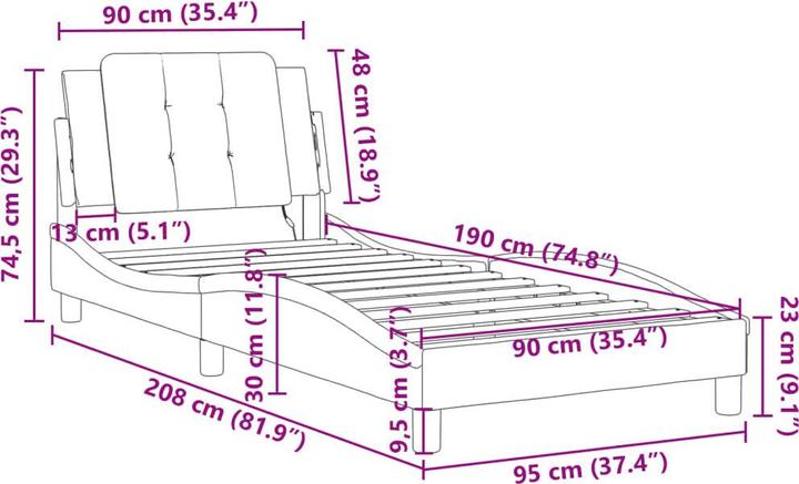 Image du produit vidaXL Bettgestell (90 x 190 cm)