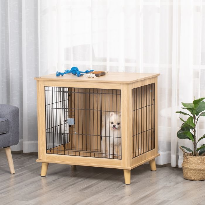 Immagine prodotto Swisshandel24 Gabbia per cani in legno Scatola da trasporto con design rialzato Scatola per cani Gabbia da (Cane)