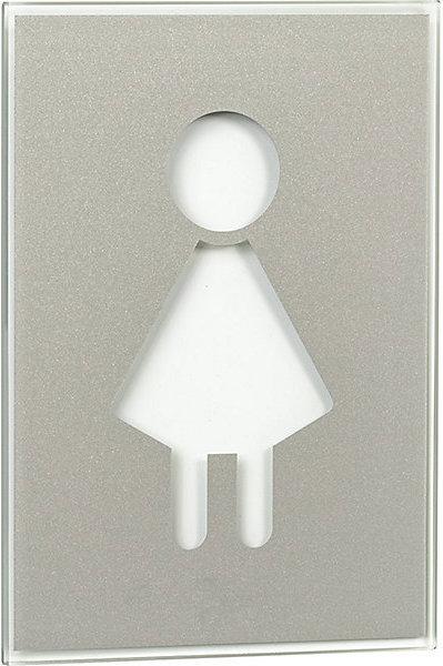 Actual product image Moedel WC pictogram door sign, HxW 148 x 105 mm, self-adhesive, ladies'.