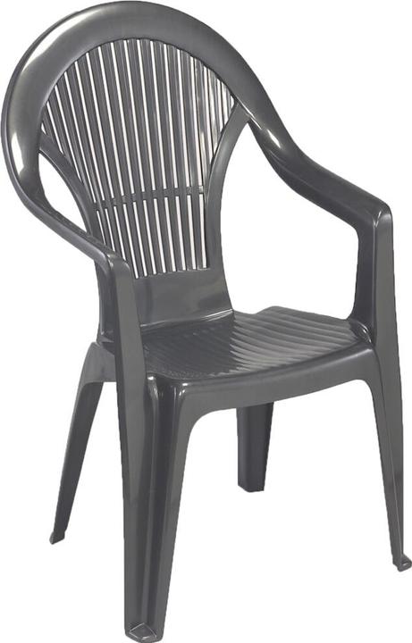 ProGarden Stapelsessel Vega anthrazit Vollkunststoff, Monoblock, stapelbar, hoher Rücken