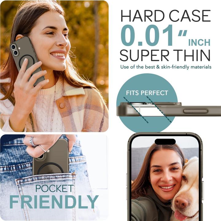 Immagine prodotto Nalia Custodia rigida estremamente sottile da 0,3 mm con MagSafe, copertura opaca (Apple iPhone 16 Plus)