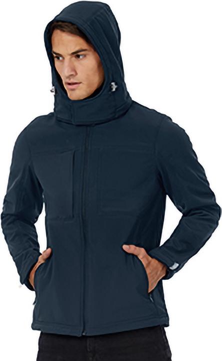 Actual product image B&C softshell jacket with hood fleece lining breathable water-repellent windproof (3XL)