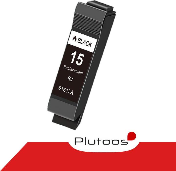 Produktbild Plutoos HP 15 XL Patrone XXL kompatibel, Black C6615DE (BK)
