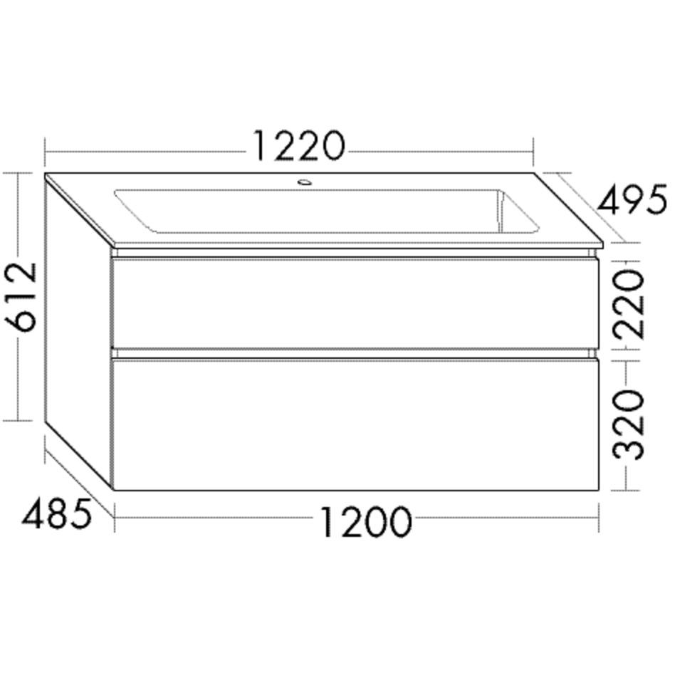 Thumbnail - burgbad, Badmöbelset, Lin20 Mineralguss-Waschtisch Farbe Weiss Glänzend inklusive Waschtischunterschrank Tiefe 49