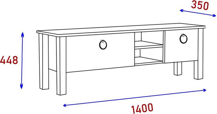 Actual product image Kalune Design Ximena (140 x 35 x 44 cm)