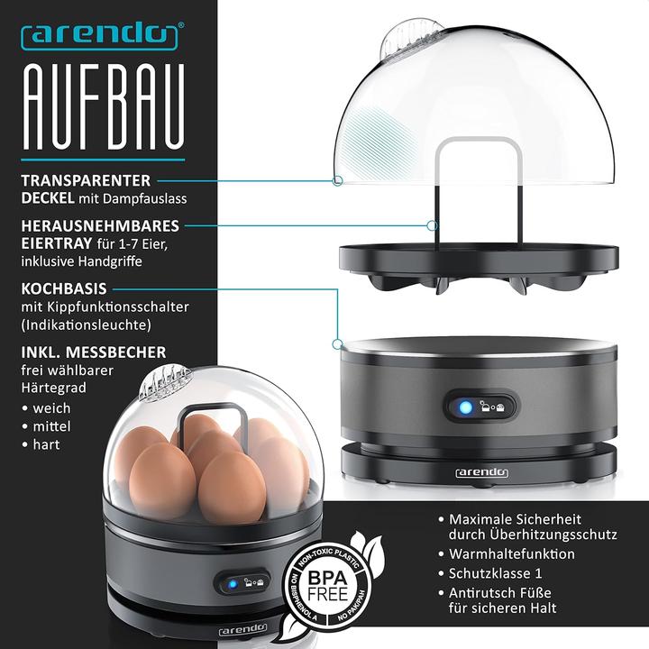 Produktbild Arendo Wasserkocher-Toaster-Eierkocher-Set (1.50 l)