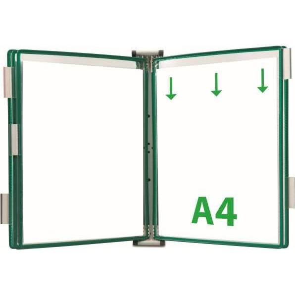 Thumbnail - Tarifold, Informationsschild, Wandsichttafelsystem A4 lichtgrau inkl. 5 Sichttafeln grün