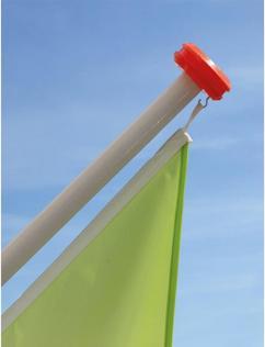 Actual product image White flagpole with orange button