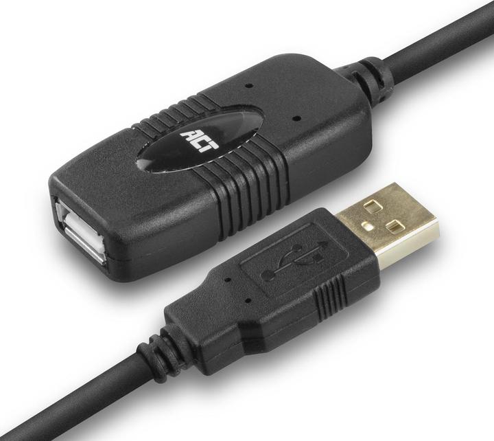 Image du produit ACT AC6010 Câble USB 10 m 2.0 USB A noir (10 m, USB 2.0)