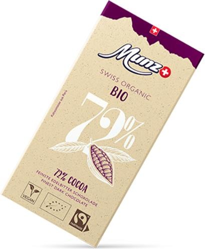 Actual product image Munz Organic 72% Cocoa (100 g)