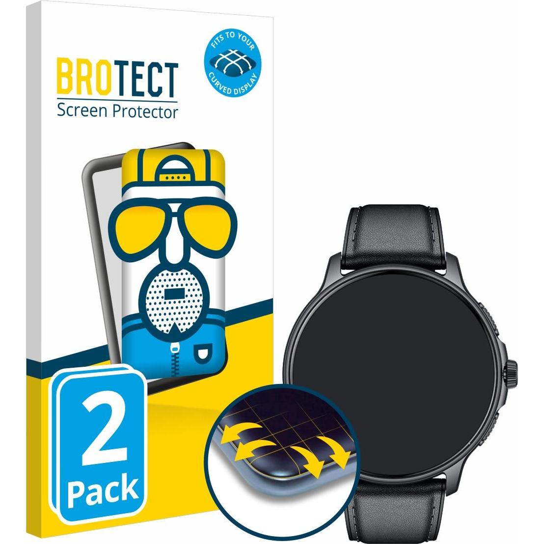 BROTECT Fullscreen Schutzfolie Displayschutz Folie Matt Entspiegelungsfolie, Smartwatch Schutzfolie, Grau