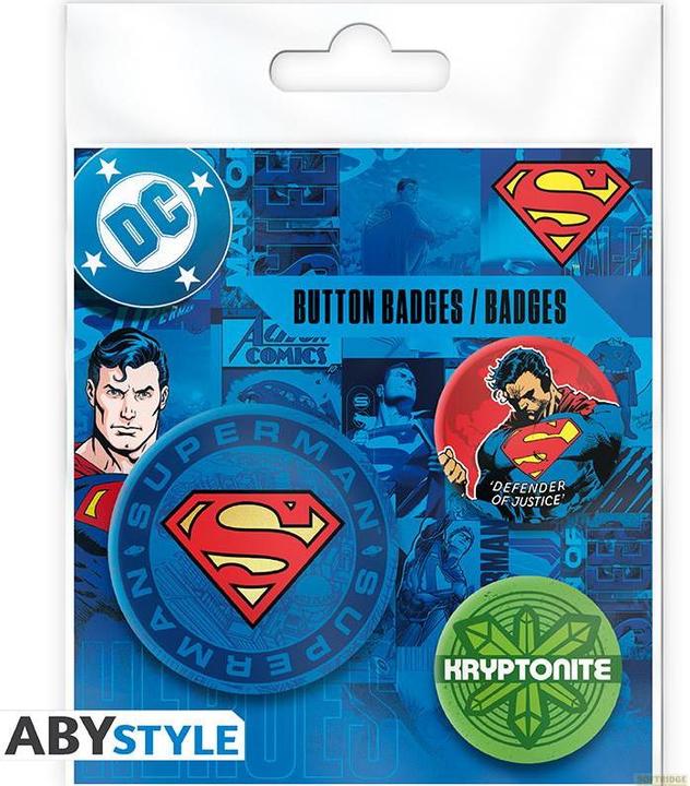 Image du produit ABYstyle DC COMICS - Badge Pack - Superman, Logo Kryptonite X4