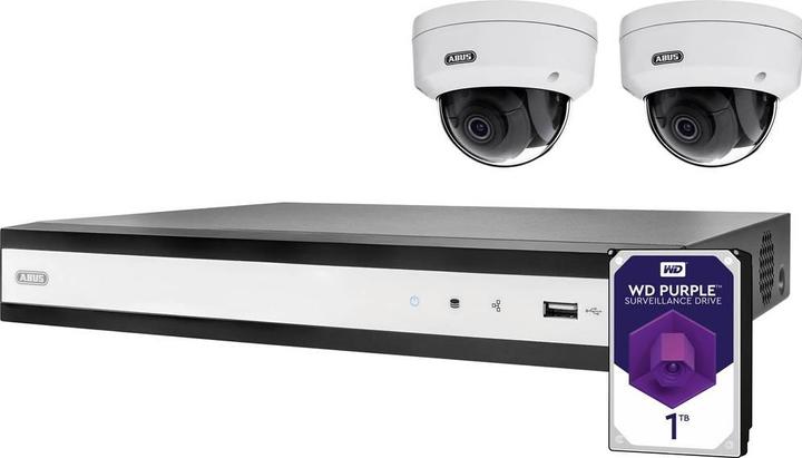 Image du produit Abus Kit complet avec NVR et 2 caméras mini-dômes (1920 x 1080 Pixels)