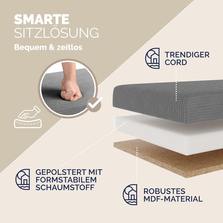 Produktbild Casaria Sitztruhe Cord (114 cm)