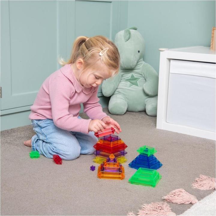 Image du produit TickiT Kit de construction de pyramide de couleur transparente – 30 pièces