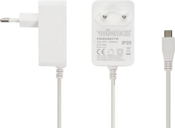 Actual product image Velleman Compact Charger With Micro-Usb Connector - 5 Vdc - 1 A (5 W)