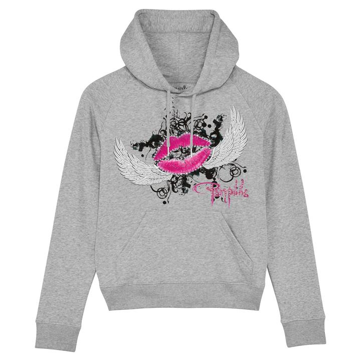 Immagine prodotto Pompöös Felpa con cappuccio da donna "Kissing Mouth" - edizione limitata con cappuccio da donna - taglia L (L)
