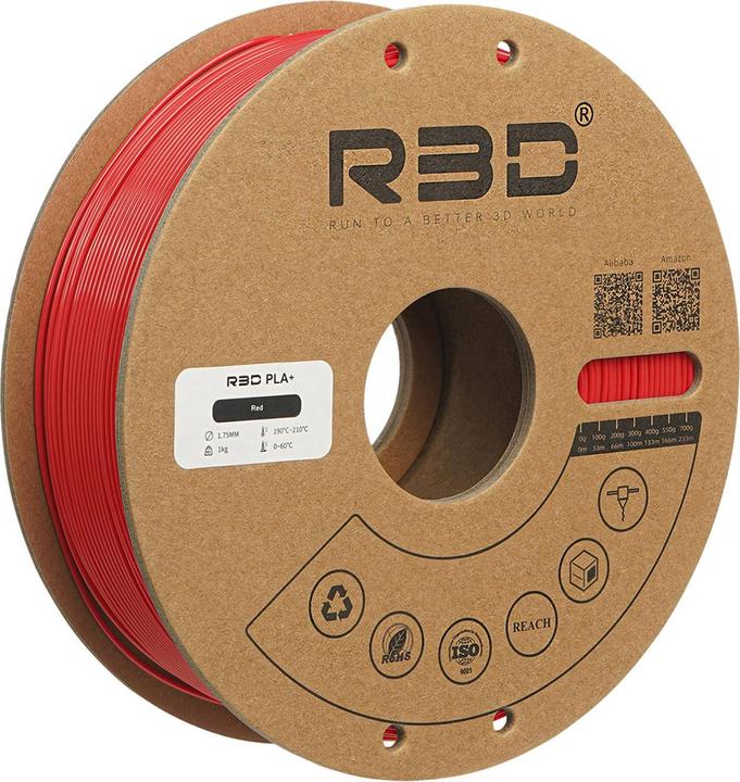 Immagine prodotto R3D Filamento PLA+ rosso 1,75mm 1Kg (PLA+, 1.75 mm, 1000 g, Rosso)