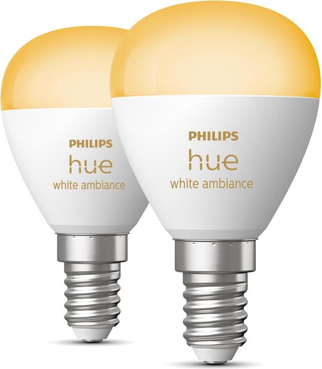 Philips Hue White Ambiance E14 Lustre pack de deux (E14, 470 lm, 2x)