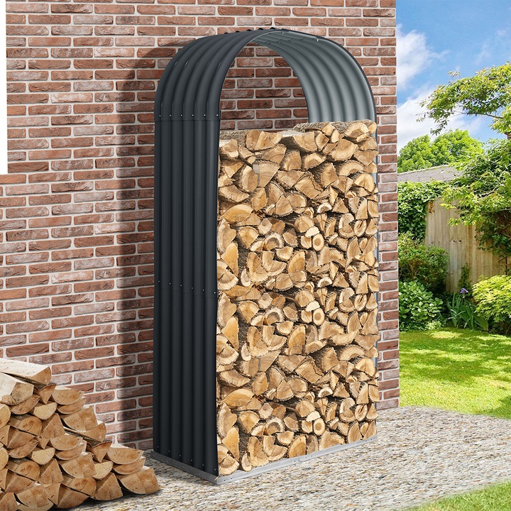 Produktbild Keller Fahnen Kaminholzregal Wave-Hochformat